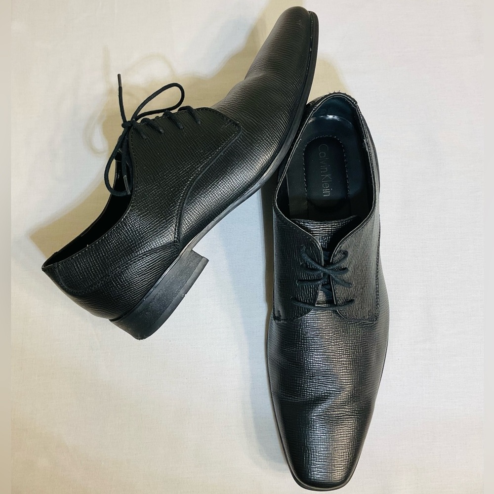 Calvin Klein Men's Textured Black “Brodie” Oxfords:EC Size:11